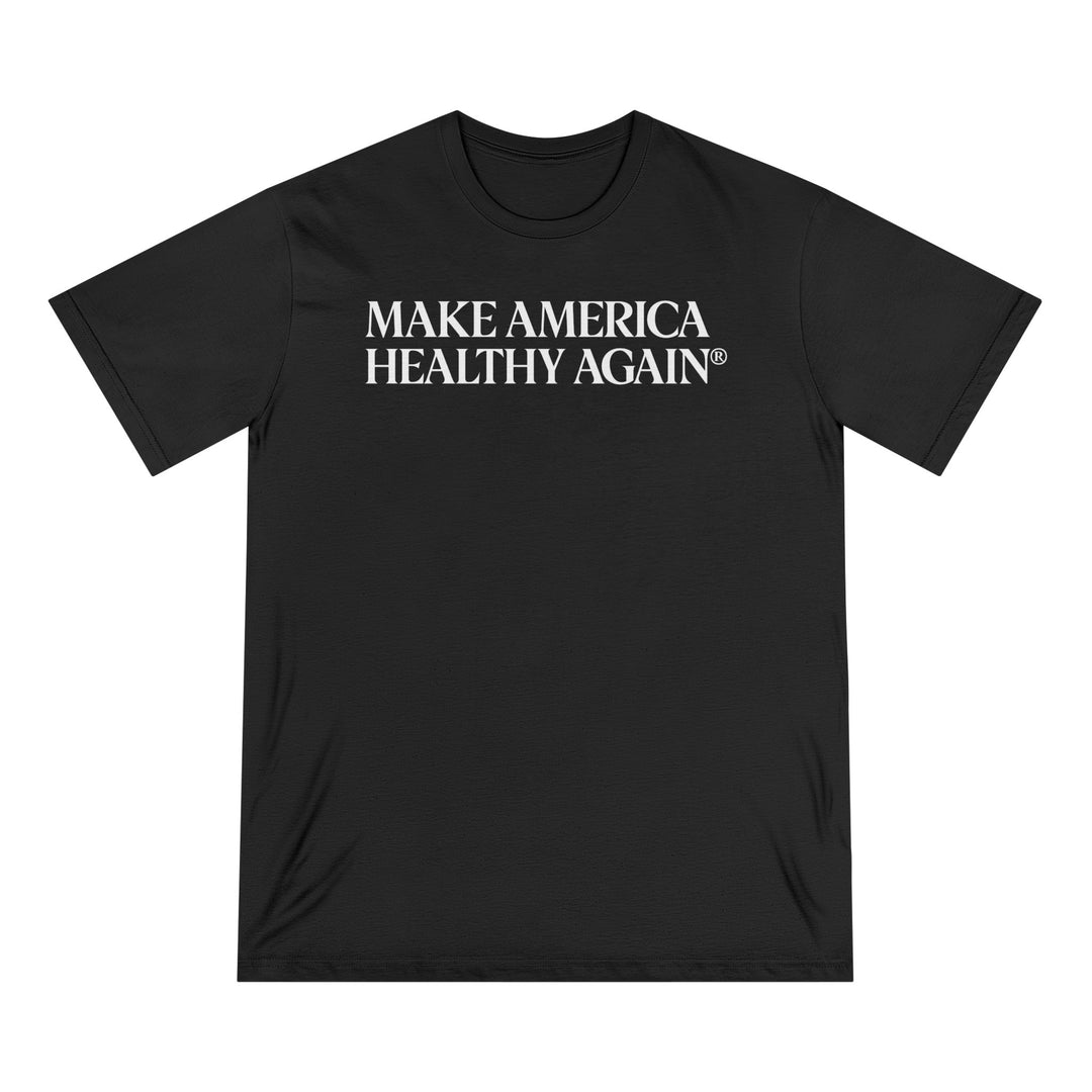 Make America Healthy Again® Unisex 100% Organic Cotton Tee — in Black — organic cotton