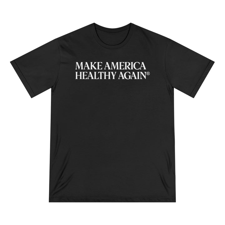 Make America Healthy Again® Unisex 100% Organic Cotton Tee — in Black — organic cotton
