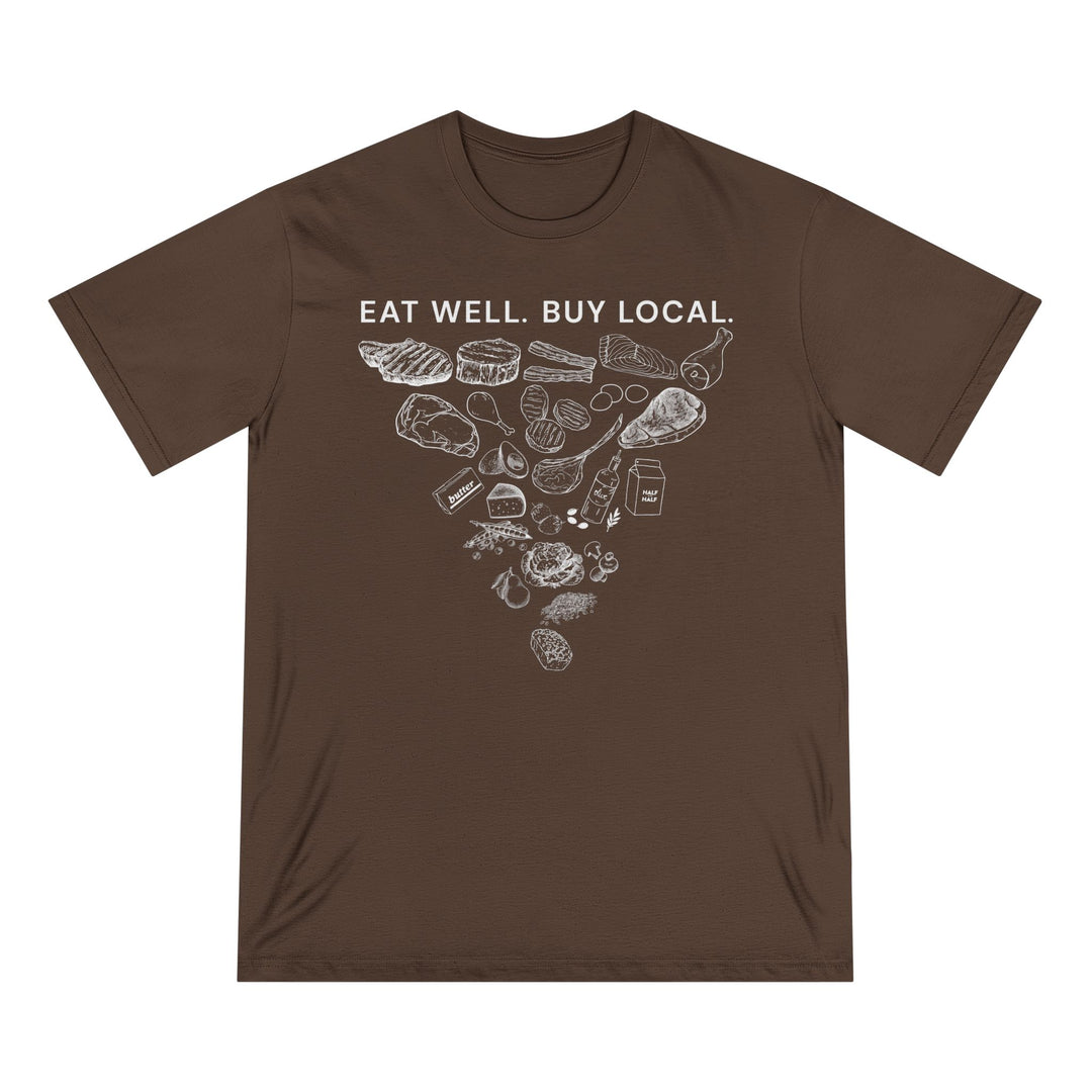 Eat Well. Buy Local. 100% Organic Cotton Tee