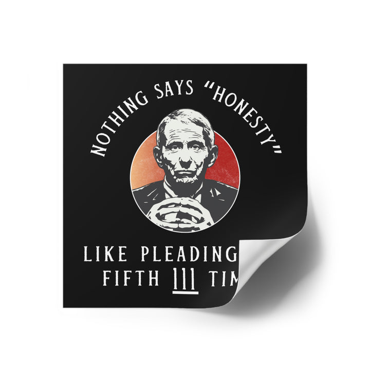 Plead the 5th Black Square Indoor\Outdoor Sticker