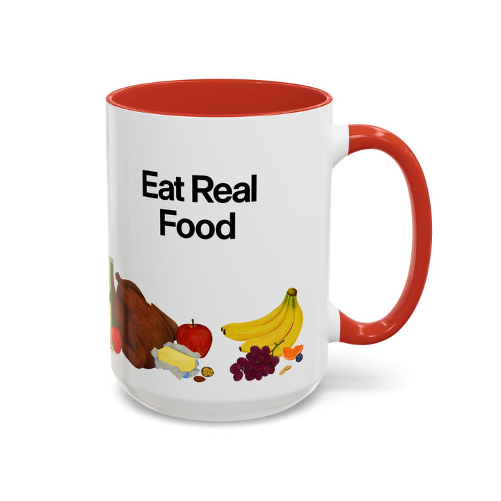 Eat Real Food Mug with Color Inside