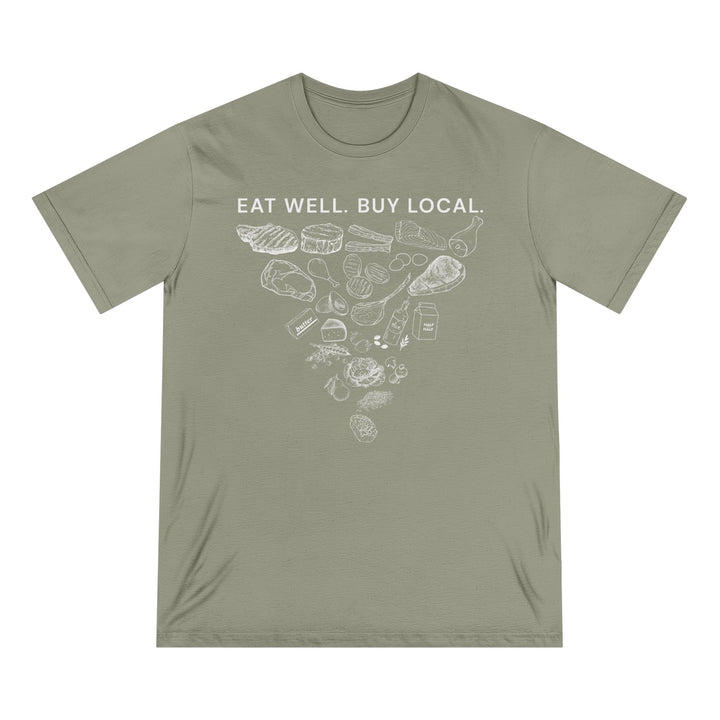 Eat Well. Buy Local. 100% Organic Cotton Tee