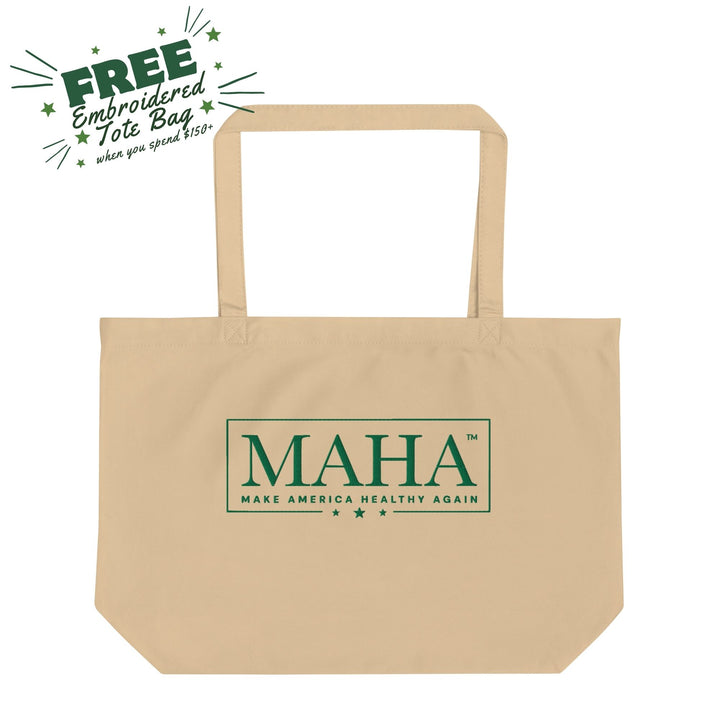 MAHA™ Stars Embroidered Large Organic Tote Bag