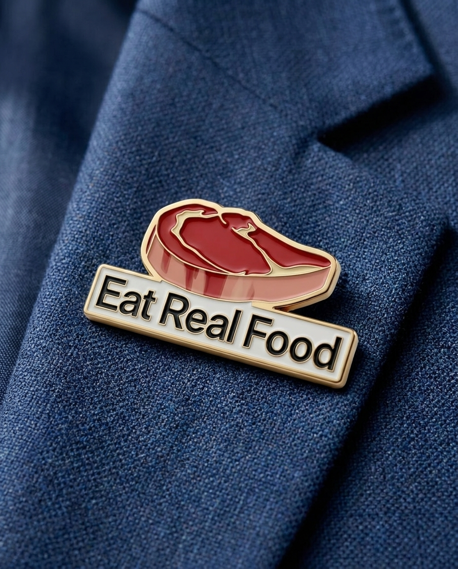 Eat Real Food Steak Lapel Pin