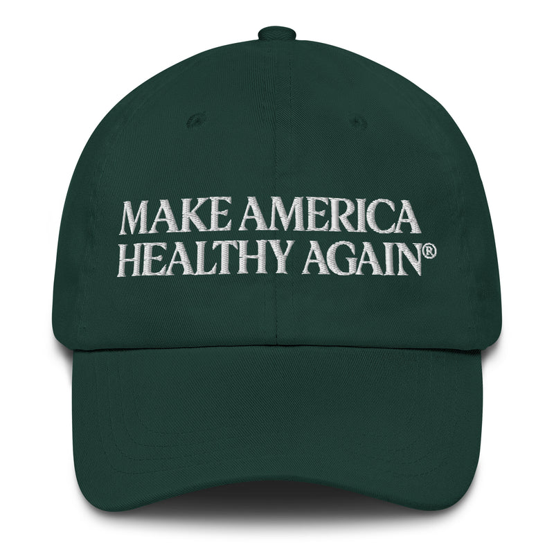 New Make America Healthy Again® Embroidered Dad Hat — in Spruce — embroidered
