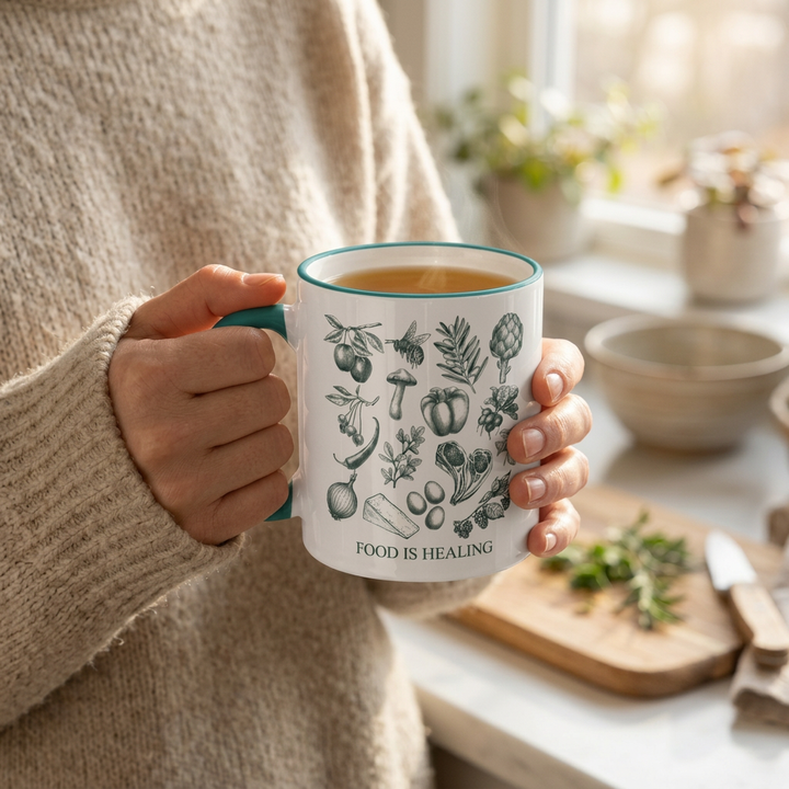 Food is Healing Mug with Color Inside