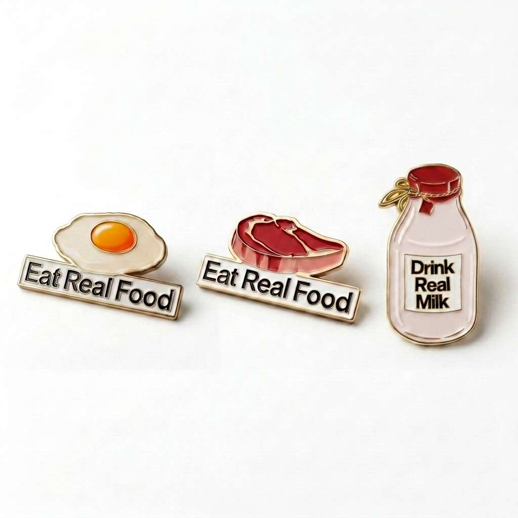 Eat Real Food Lapel Pin Set