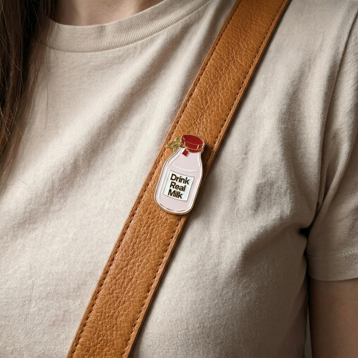 Drink Real Milk Lapel Pin