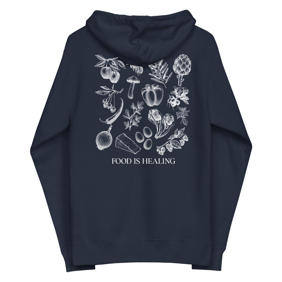 Food Is Healing Unisex Zip Up Hoodie