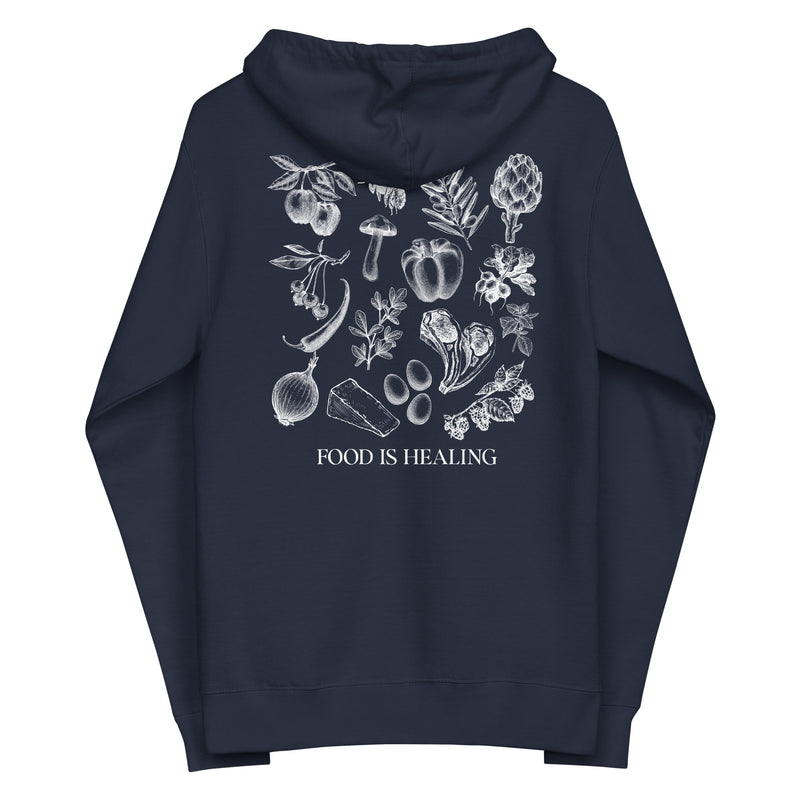 Food Is Healing Unisex Zip Up Hoodie