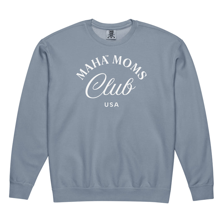 MAHA™ Moms Club Unisex Lightweight Crewneck Sweatshirt — in Blue Jean
