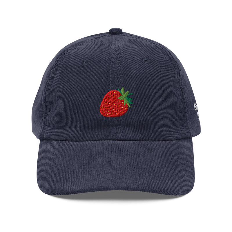 Eat Real Food Strawberry corduroy cap