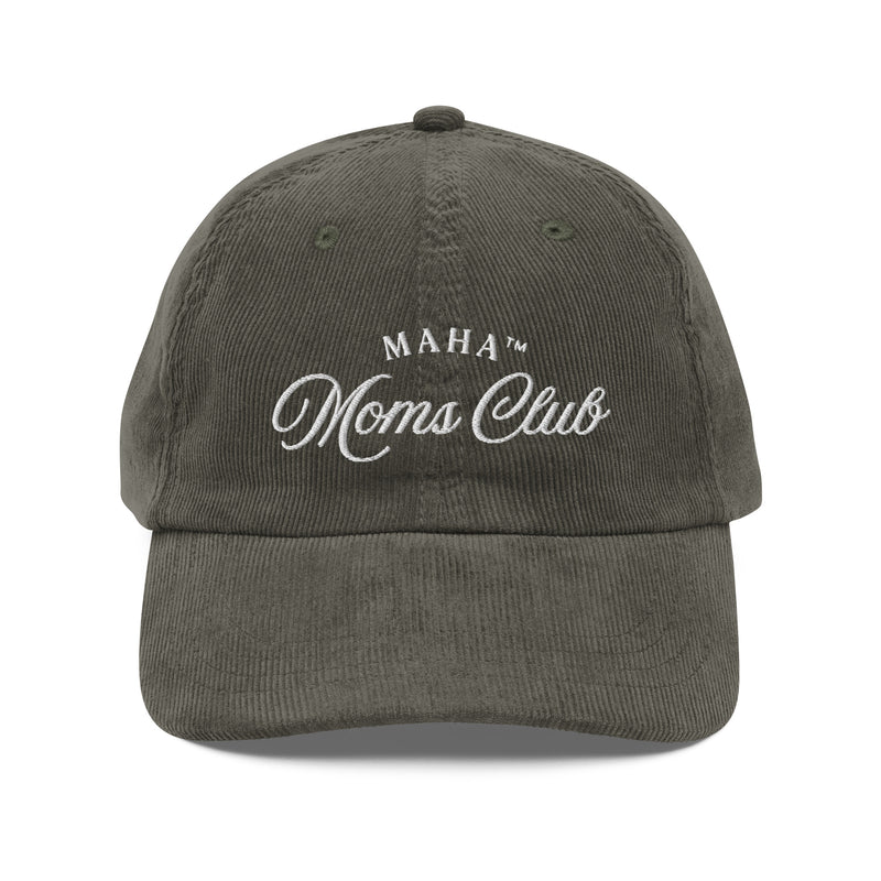 MAHA™ Moms Club Vintage Corduroy Cap — in Olive
