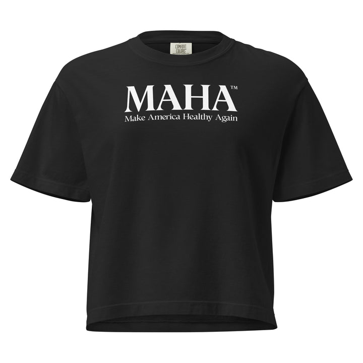 MAHA™ Women's Boxy Tee — in Black